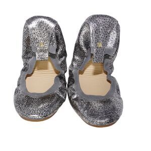 Yosi Samra Silver Ballet Flats
